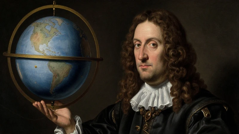 Retrato barroco de Kepler con luz Rembrandt