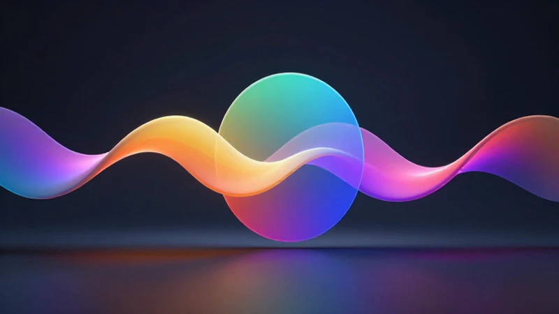 Ondas vibrantes, círculos unidos, iluminación impactante