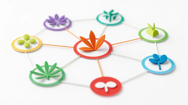 Cómo crear un mapa conceptual efectivo sobre plantas 7 Ilustración vibrante de planta con nodos interconectados