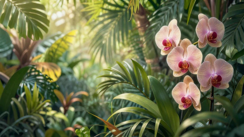 Cómo crear un mapa conceptual efectivo sobre plantas 3 Plantas tropicales exuberantes y luz difusa