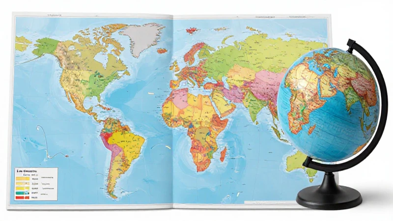 Mapa conceptual de geografía: guía paso a paso y ejemplos 6 Mapa geográfico brillante visto desde arriba