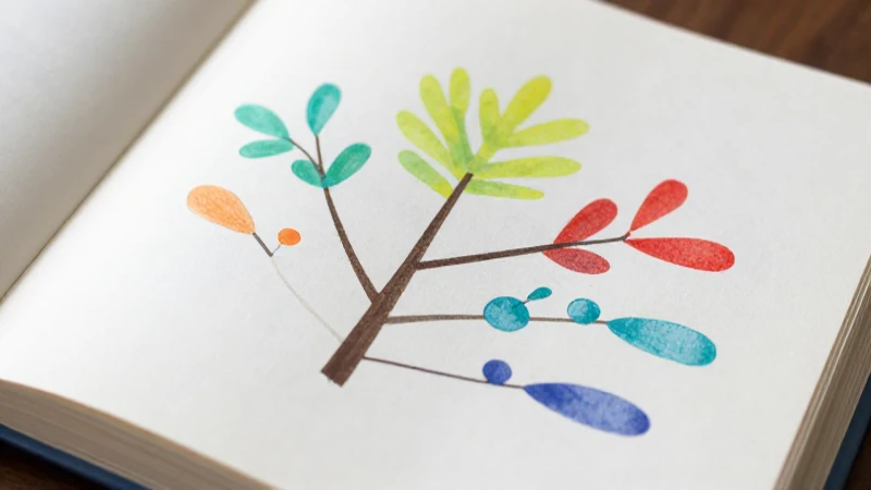 Libro abierto con diagrama colorido y luz suave