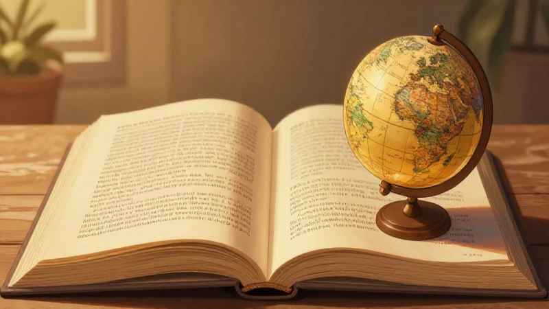 Libro abierto, mundo global, luz dorada detallada