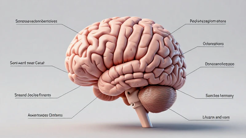 Ilustración científica del cerebro y lenguaje