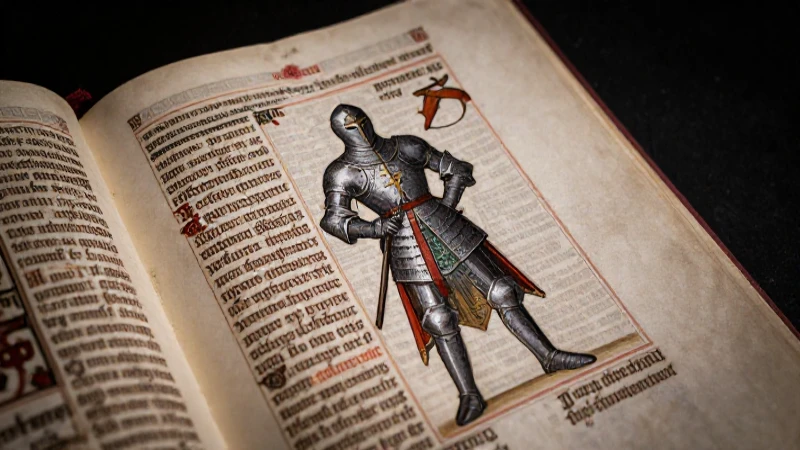 Cuáles son las claves y temas de la literatura medieval 7 Caballero medieval iluminado bajo luz dramática