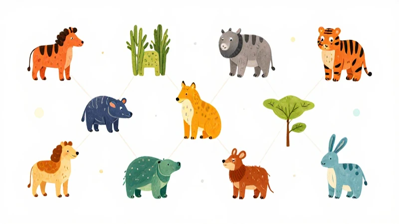 Mapa Conceptual de los Animales: Guía Completa y Ejemplos 5 Ilustraciones animales coloridas, estilo caricaturesco suave