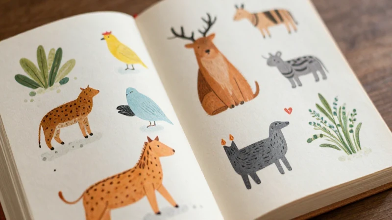 Mapa Conceptual de los Animales: Guía Completa y Ejemplos 8 Ilustraciones coloridas de animales con estilo caprichoso
