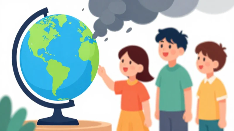 Niños aprenden sobre tormentas globales ilustradas