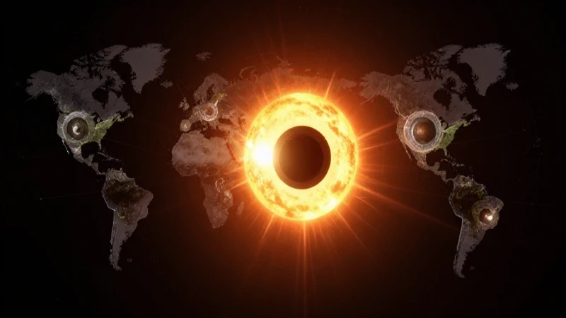 Eclipse solar dramático e ilustrado brillantemente