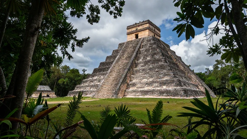 Mapa conceptual de los mayas: guía completa y paso a paso 3 Pirámide maya envuelta en exuberante selva