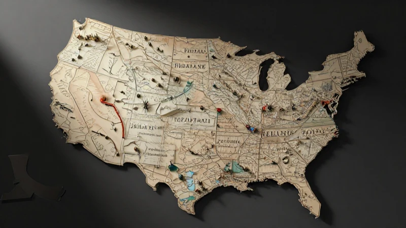 Mapa legislativo, iluminación dramática y detallado