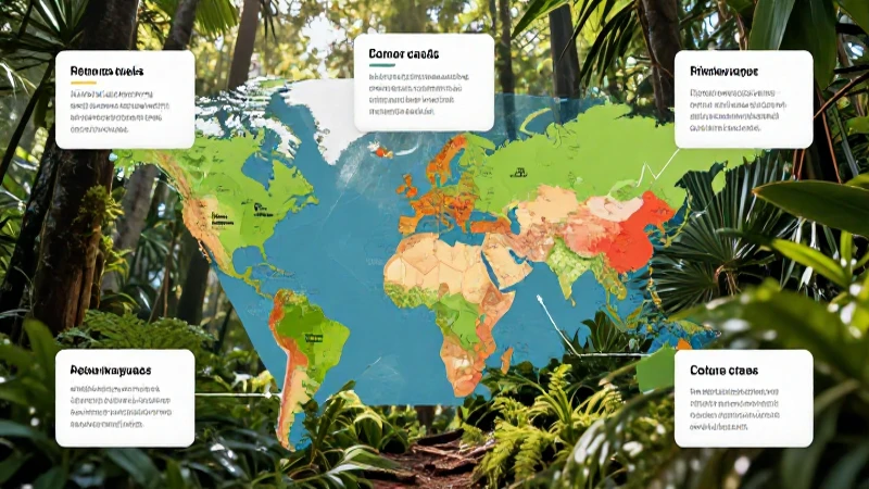 Mapa de recursos naturales con luz natural