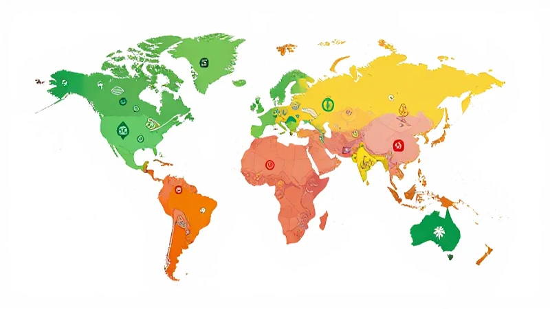 Diseño de mapa colorido con iconos naturales