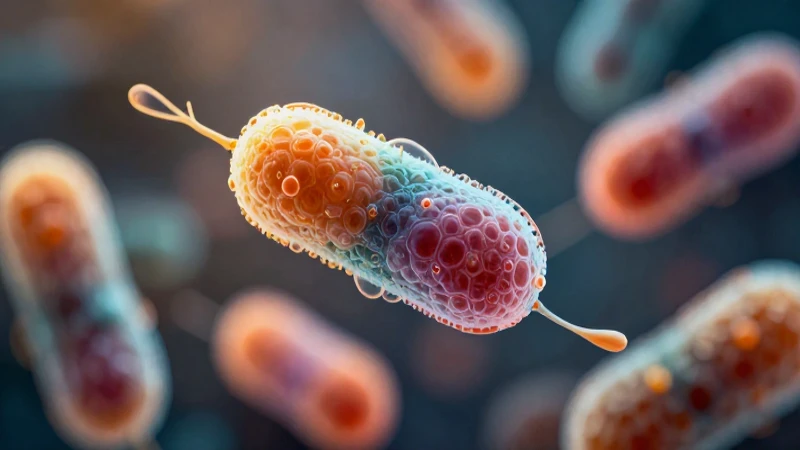 Bacterias microscópicas en formas coloridas detalladas