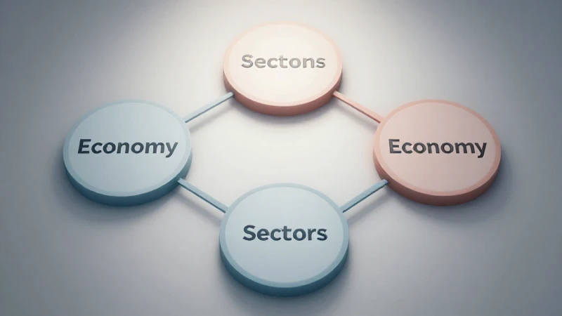 Sectores económicos interconectados bajo luz suave