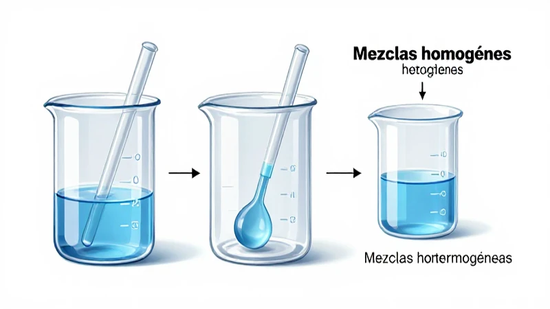 Ilustración científica muestra mezclas homogéneas detalladas