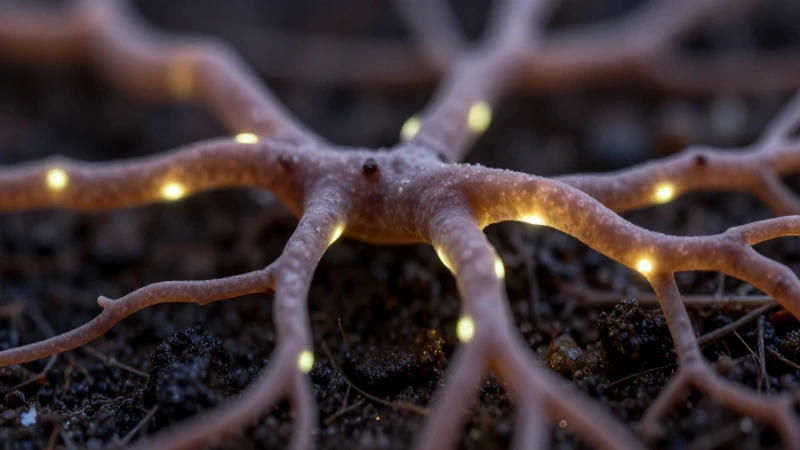 Raíces brillantes revelan vida microbiana conectada
