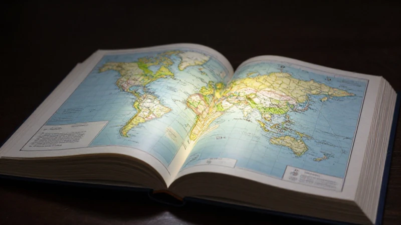 Mapa brillante sobre libro abierto ilumina