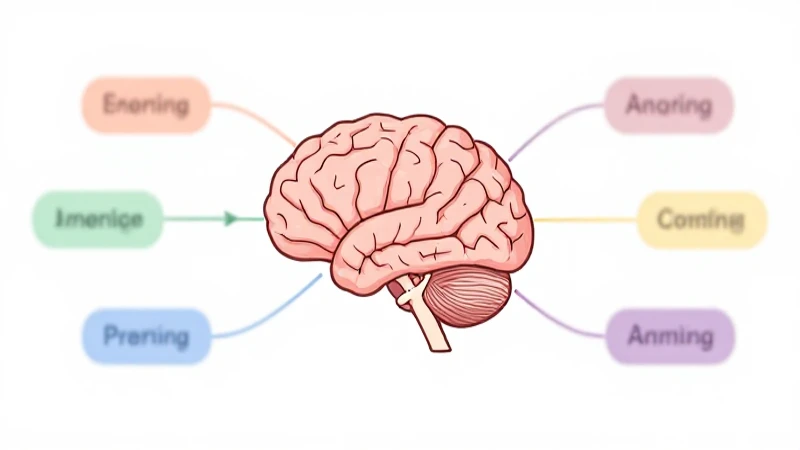 Ilustración cerebral con colores suaves y conexión