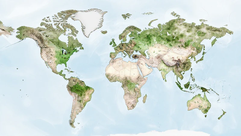Mapa plano con luz brillante, vista aérea