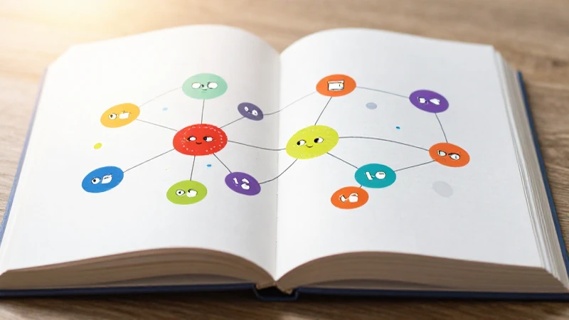 Libro abierto brillante con diagrama colorido