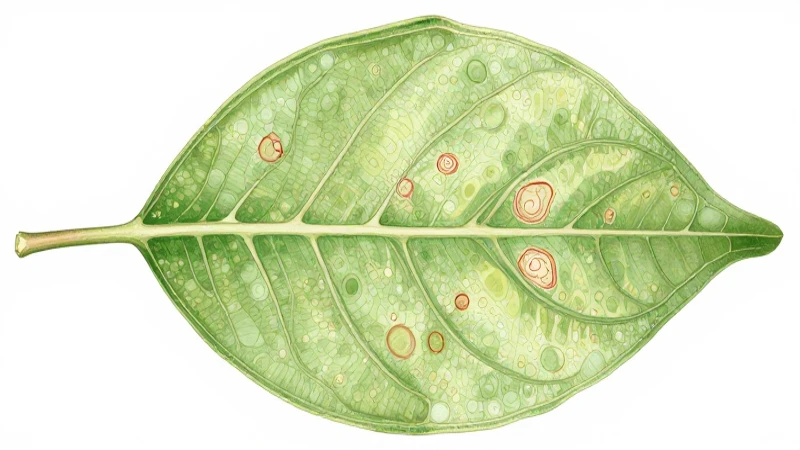 Mapa Conceptual de Tejidos Vegetales: Claves y Estructuras 4 Ilustración botánica mostrando haces vasculares foliares