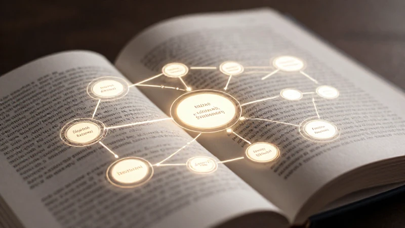 Libro abierto con mapa conceptual iluminado