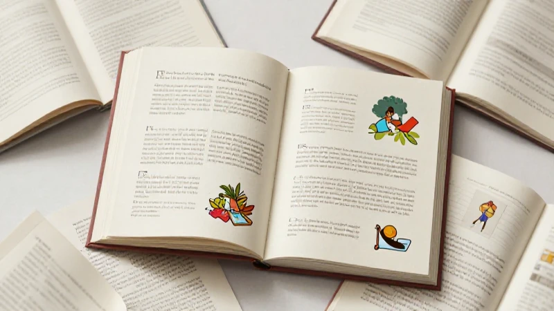 Libro abierto ilustrado bajo luz tenue
