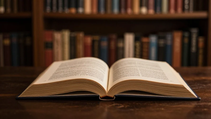 Libro abierto con estanterías iluminadas, cinematográfico