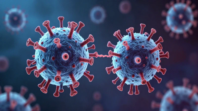 Virus invade célula bajo luz dramática