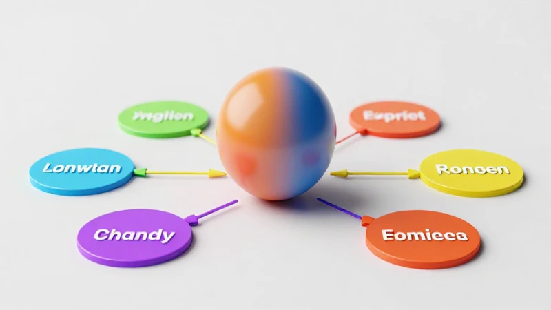 Diagrama colorido con esfera y luz suave