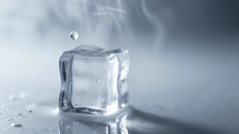 Hielo, agua y vapor en primer plano