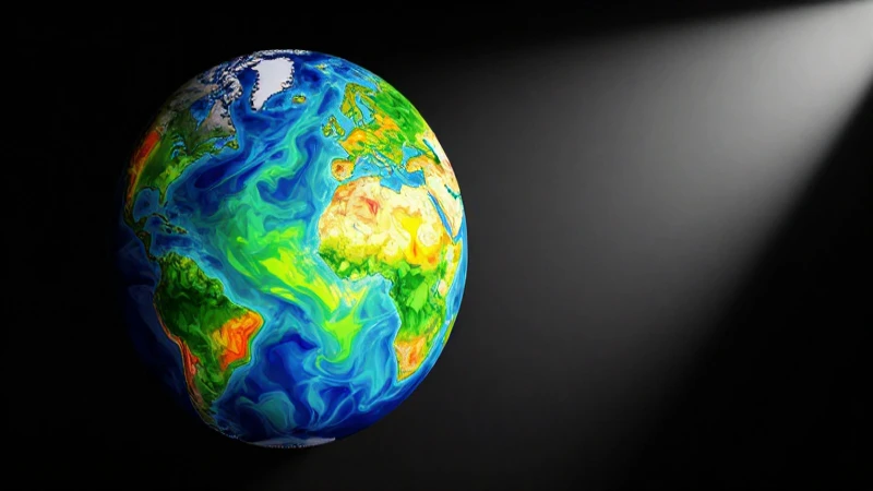 Mapa conceptual del calor: Comprendiendo calor y temperatura 4 Mapa térmico vibrante sobre globo terráqueo