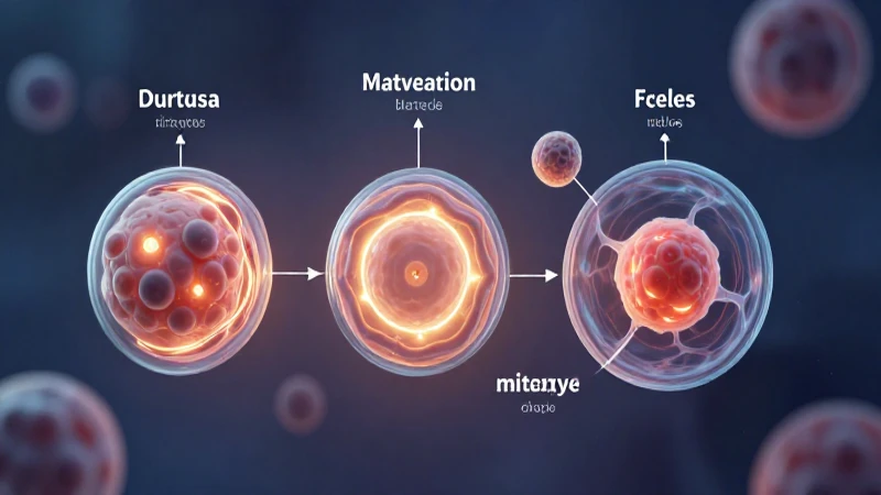 Mitosis ilustrada con luz suave y brillante