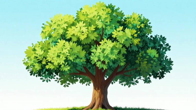 Árbol colorido bajo luz diurna juguetona