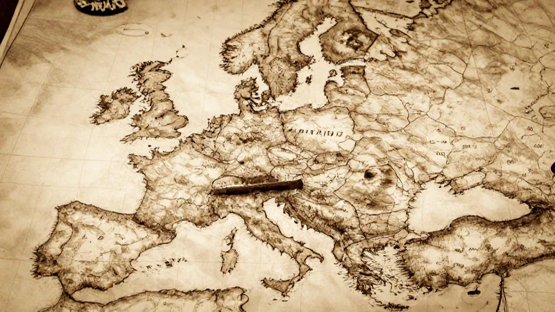 Mapa antiguo con explorador sepia