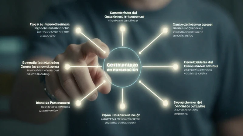 Conocimiento común conectado en mapa visual etéreo