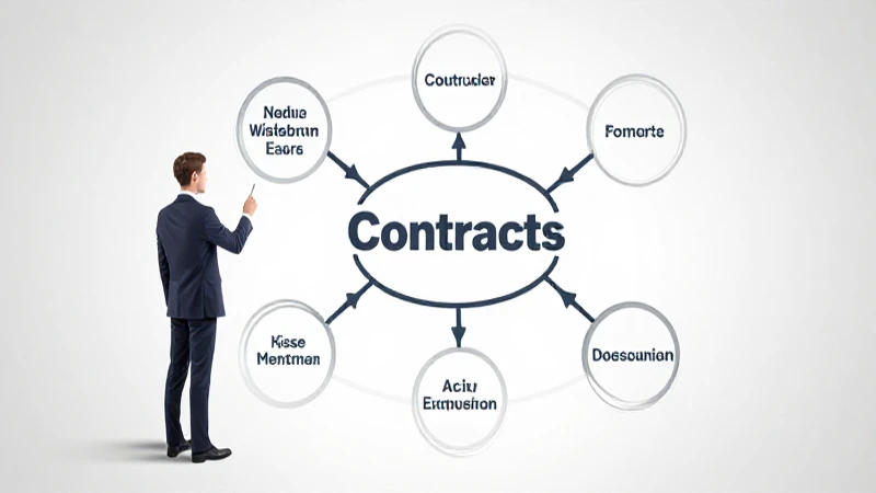 Contratos mercantiles en diagrama isométrico luminoso