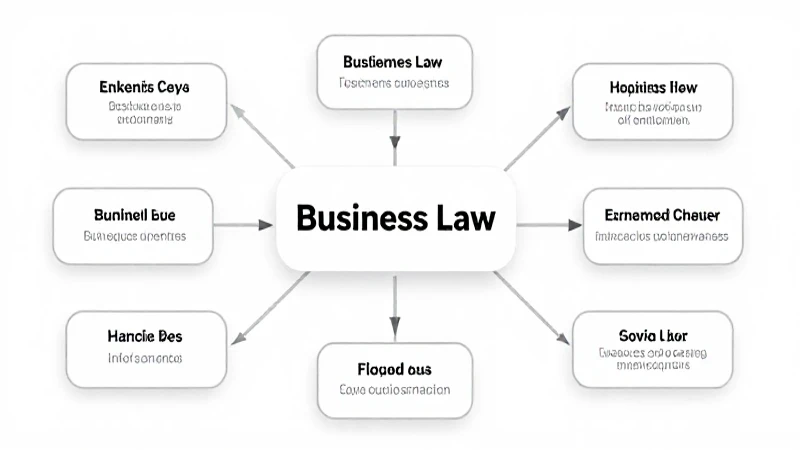 Diagrama moderno ilustra conceptos legales empresariales