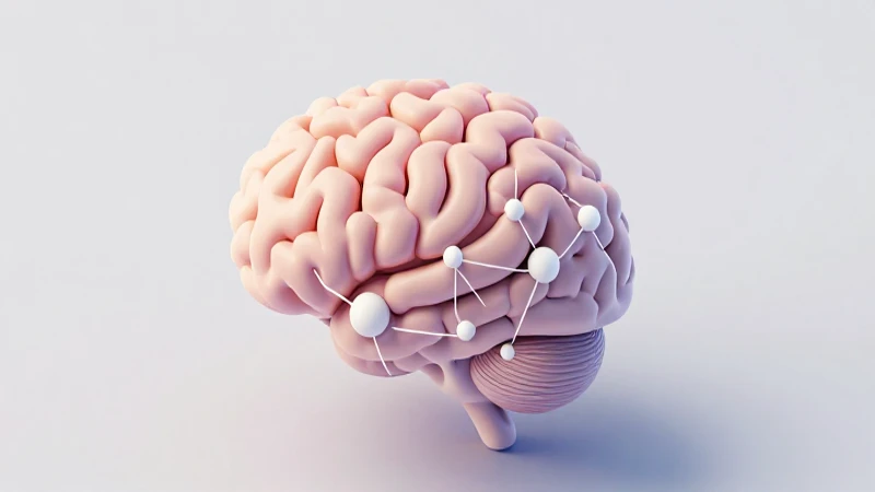 Cerebro abstracto con conexiones e iluminación suave