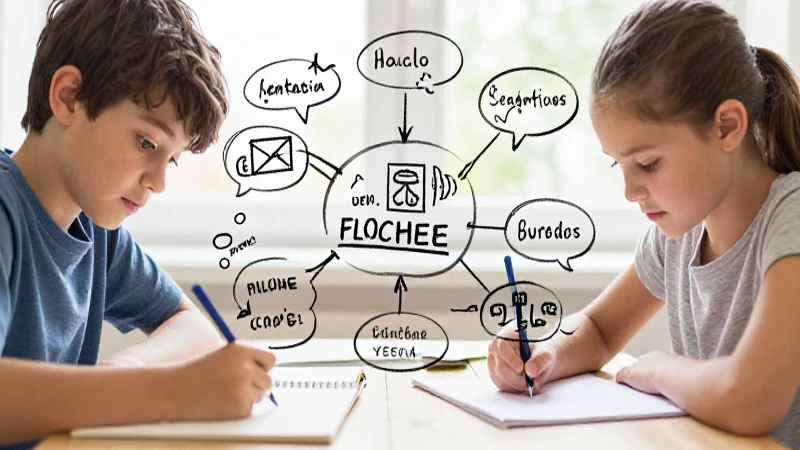 Mapa conceptual sobre roles de género masculino y femenino 7 Niños estudian bajo luz suave y bocetos