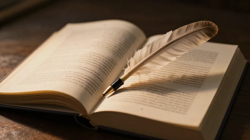 Cuáles son los elementos clave del género narrativo 3 Libro abierto con pluma, luz dorada suave