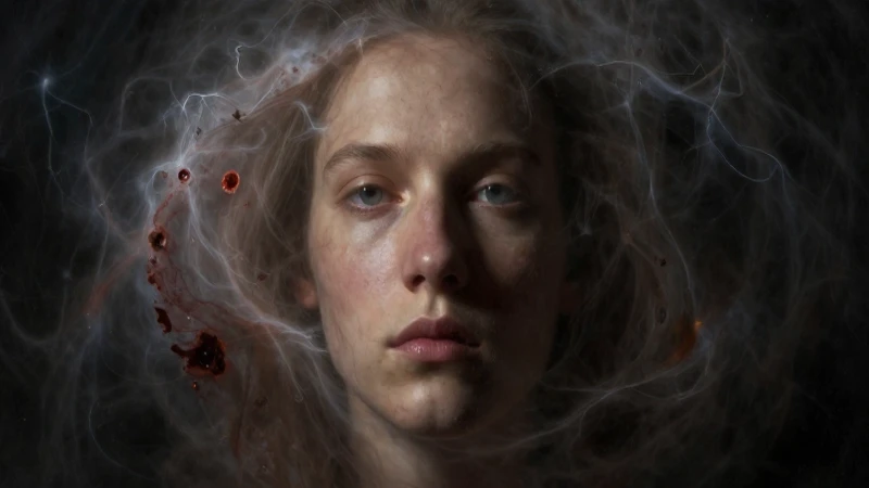 Retrato introspectivo con nebulosa y luz dramática