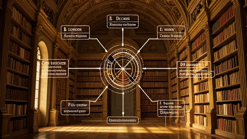Mapa mental renacentista, iluminación dorada dramática