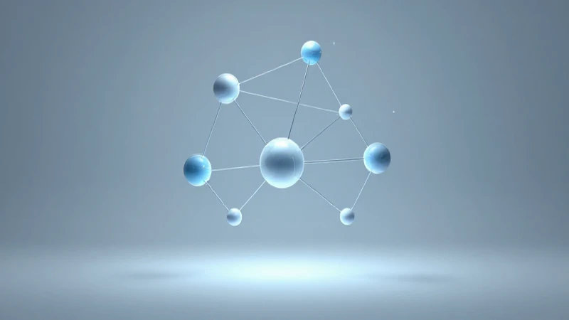 Ilustración científica con nodos interconectados y luz suave