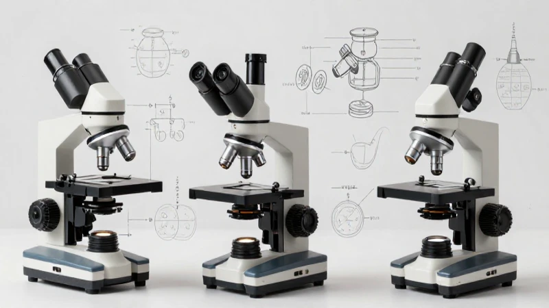 Mapa conceptual del microscopio: características y funciones 4 Microscopios con diagramas bajo luz suave