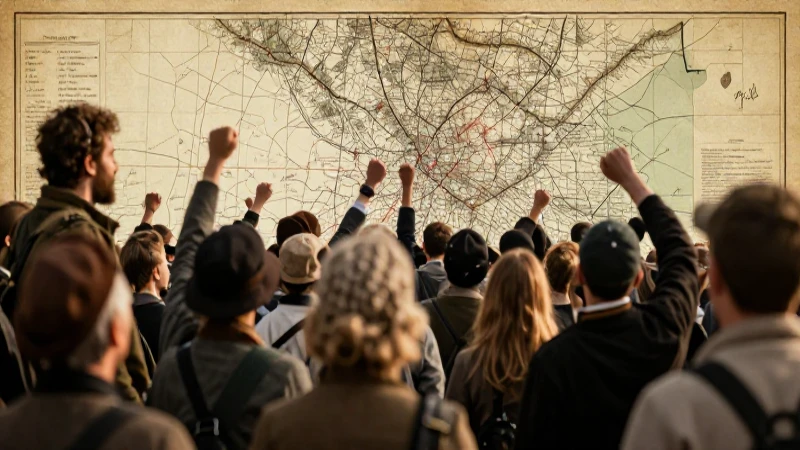 Mapa Conceptual del Movimiento: Claves y Ejemplos Esenciales 7 Manifestación histórica con mapa antiguo iluminada cálidamente