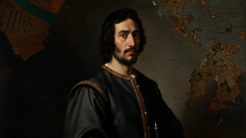 Retrato heroico peruano con mapa antiguo teatral
