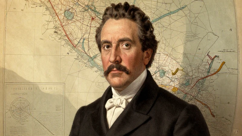 Retrato de Díaz sobre mapa histórico antiguo