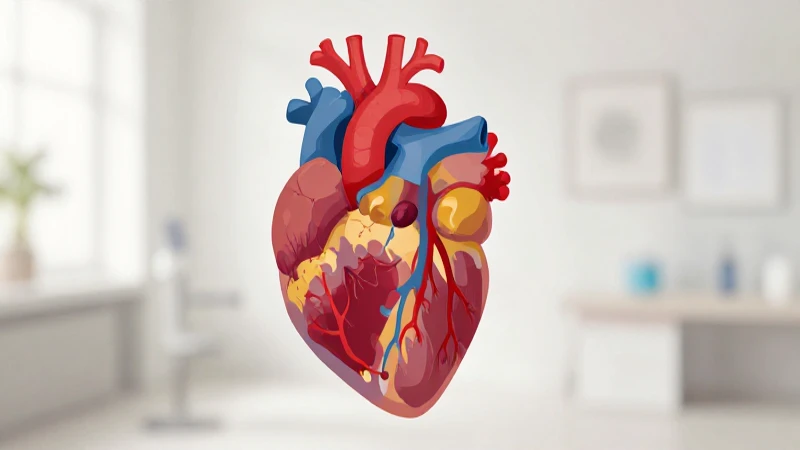 Ilustración infográfica del corazón estilizado y colorido